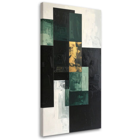 Wandbild Abstraktion Formen grün grau 40x80 cm