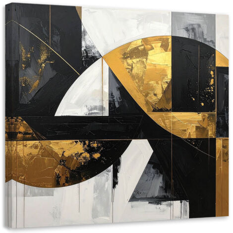 Wandbild Abstraktion Formen schwarz gold 30x30 cm