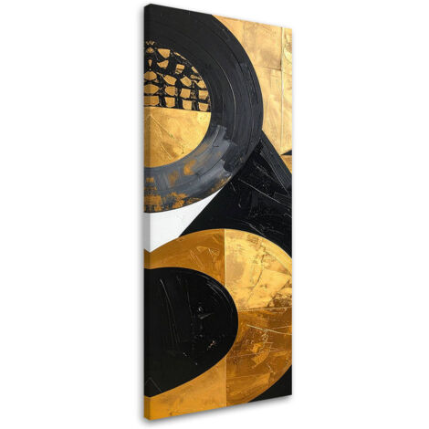 Wandbild Abstraktion Formen schwarz gold 30x90 cm