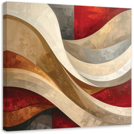 Wandbild Abstraktion Linien Textur beige rot 30x30 cm
