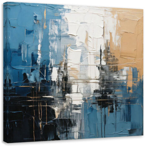 Wandbild Abstraktion Stadt Blau 30x30 cm