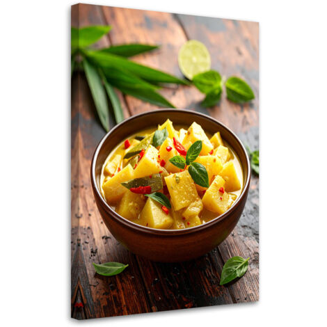 Wandbild Bambus-Curry-Schüssel 60x90 cm