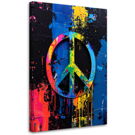 Wandbild Banksy Friedenssymbol Graffiti Street Art 40x60 cm