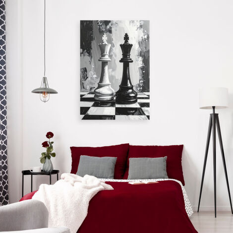 Wandbild Bauern Schwarz und Weiß Abstrakt 70x100