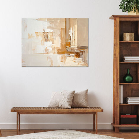 Wandbild Beige minimalistische Texturabstraktion 100x70