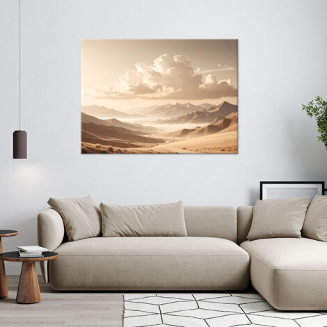 Wandbild Berglandschaft in Beige 60x40