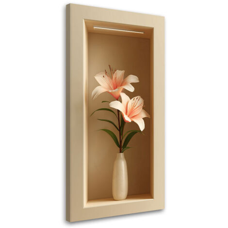 Wandbild Blumen in einer Vase in einer 3D-Vertiefung 50x100 cm