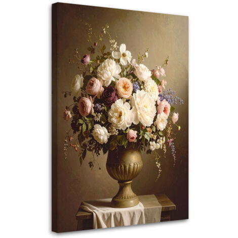 Wandbild Blumen in einer Vase Strauß Vintage 40x60 cm