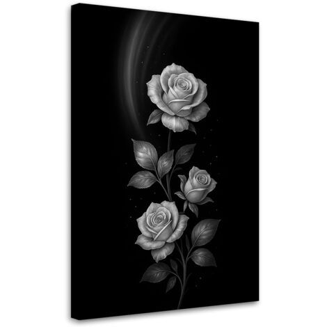 Wandbild Blumen Silberne Rosen 40x60 cm