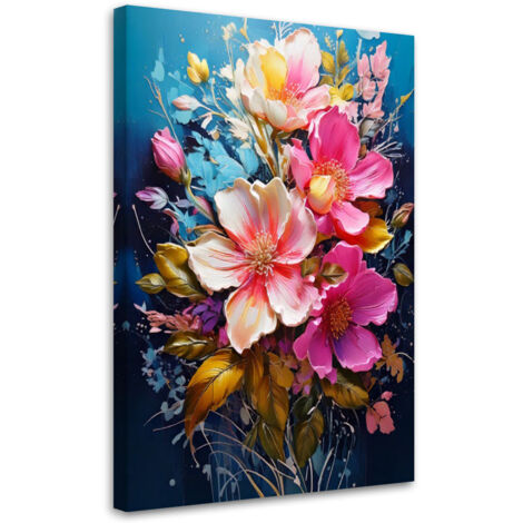 Wandbild Blumen Strauß Bunt 70x100 cm