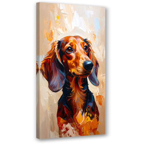 Wandbild Brauner Dackel Hund Tier 50x100 cm