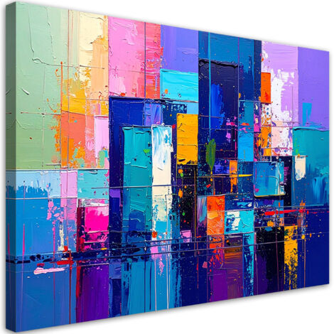 Wandbild bunte Abstrakt Aquarellmalerei 90x60 cm