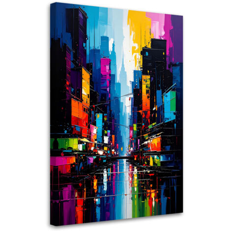 Wandbild Bunte Stadt Abstrakt 70x100 cm