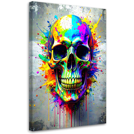 Wandbild Bunte Totenkopf Abstrakt 40x60 cm