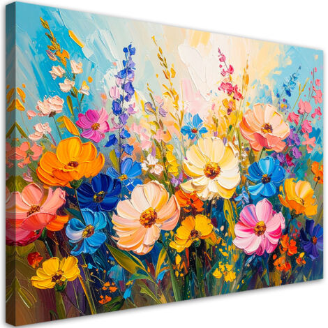Wandbild Bunte Wildblumen 60x40 cm