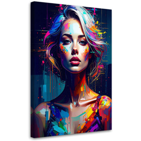Wandbild Buntes Porträt einer Frau 40x60 cm