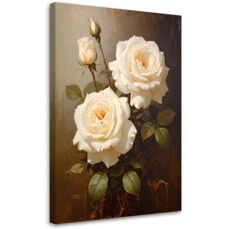 Wandbild Cremefarbene Rosen Blumen 40x60 cm