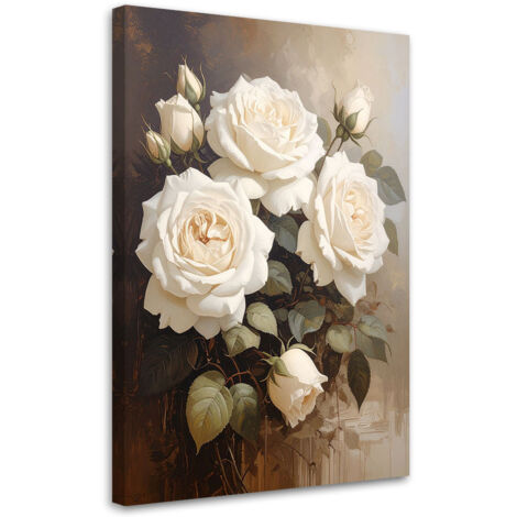 Wandbild Cremefarbene Rosen Blumenstrauß 40x60 cm