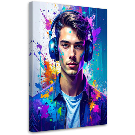 Wandbild DJ Musik Trendiger Mann 40x60 cm