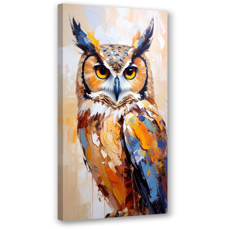 Wandbild Eule Vogel Natur Malerei Imitation 40x80 cm