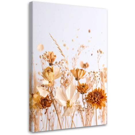 Wandbild Feldblumen in Beige Natur 70x100 cm