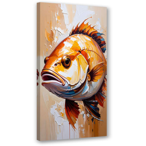 Wandbild Fischimitation Malerei 40x80 cm
