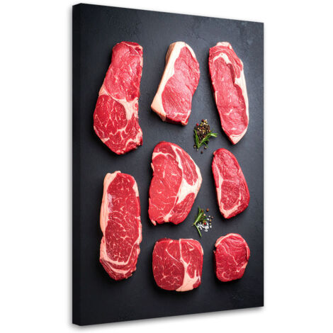 Wandbild Fleisch Steaks 60x90 cm