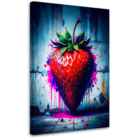 Wandbild Frucht Erdbeer Abstrakt 40x60 cm