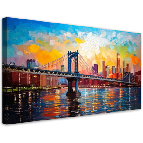 Wandbild für das Schlafzimmer Brücke Landschaft New York 80x40 cm