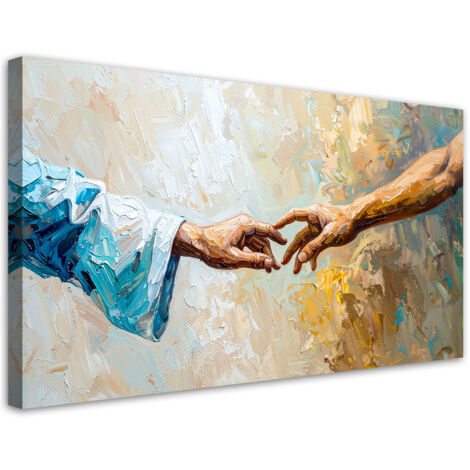 Wandbild für das Schlafzimmer Wohnzimmer Die Erschaffung Adams Imitation von Farbe 80x40 cm