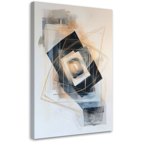 Wandbild für das Wohnzimmer Büro Abstraktion Formen Geometrie Beige 60x90 cm