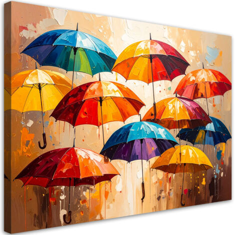 Wandbild für das Wohnzimmer Bunte Regenschirme Abstraktion 60x40 cm