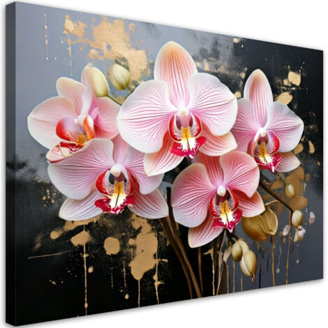 Wandbild für das Wohnzimmer oder Schlafzimmer Orchidee Orchidee Rosa Blumen 60x40 cm