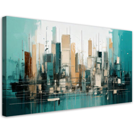 Wandbild für das Wohnzimmer Stadt Abstraktion Geometrisch 80x40 cm