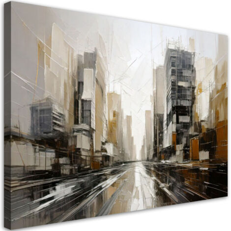 Wandbild für das Wohnzimmer Stadtlandschaft Abstraktion in Grautönen 60x40 cm
