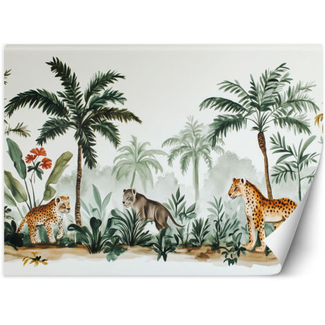 Wandbild für Kinderzimmer Palmen Afrikanische Tiere 150x105 cm