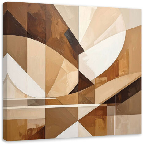 Wandbild für Wohnzimmer Formen Figuren Geometrische Abstrakt Beige 30x30 cm