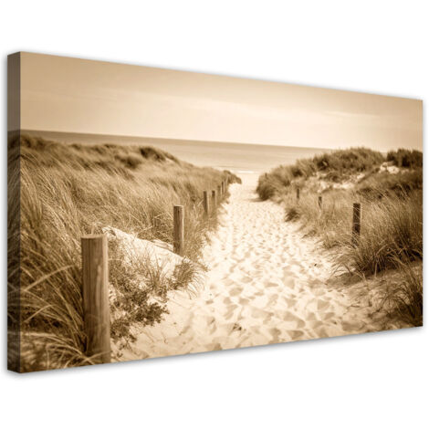 Wandbild für Wohnzimmer  Weg zum Strand Landschaft Vintage 80x40 cm