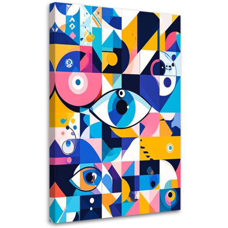 Wandbild Geometrische Abstraktion Auge Bauhaus 40x60 cm