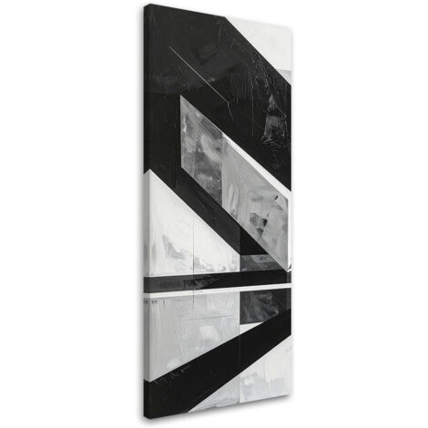 Wandbild Geometrische Abstraktion schwarz-weiß 30x90 cm