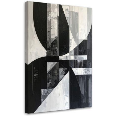Wandbild Geometrische Abstraktion schwarz-weiß 40x60 cm