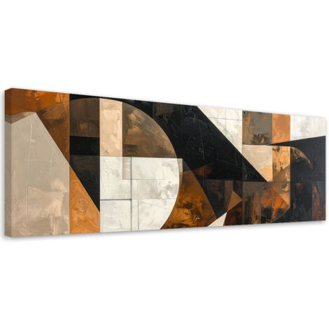 Wandbild Geometrische Abstraktion Textur braun 90x30 cm