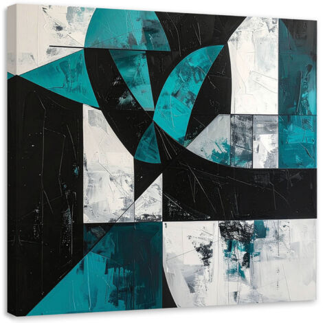 Wandbild Geometrische Formen Abstraktion türkis 30x30 cm