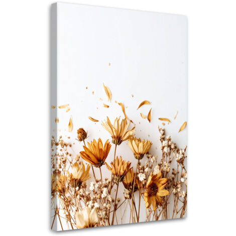 Wandbild Getrocknete Feldblumen in Beige 40x60 cm