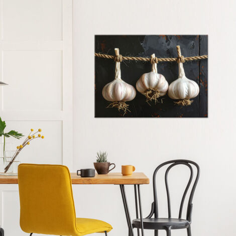 Wandbild Getrockneter Knoblauch Gemüse 60x40