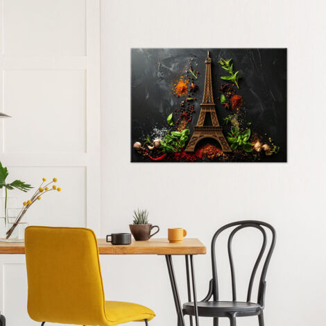 Wandbild Gewürze Kräuter Eiffelturm 60x40