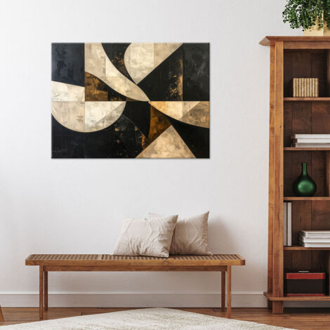Wandbild Gold- und Schwarz-Abstraktion 100x70