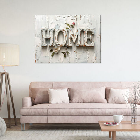Wandbild Home Schild Typografie Shabby Chic 60x40