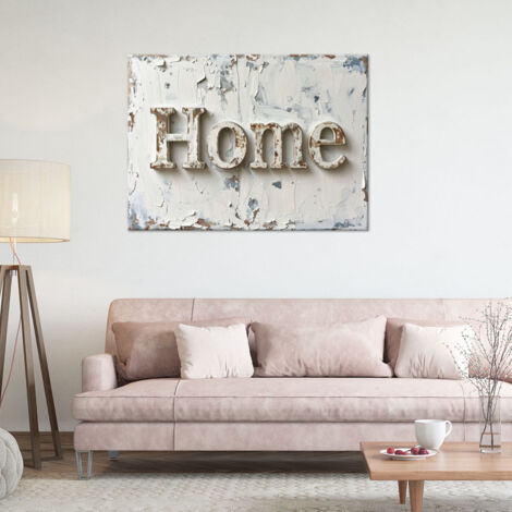 Wandbild Home Schild Typografie Shabby Chic 60x40
