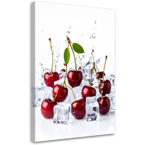 Wandbild Kirschen Früchte in Eis 70x100 cm
